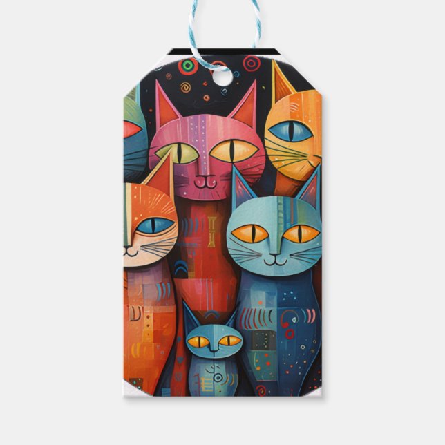 Etiquetas Para Regalos Gato caprichoso (Anverso)