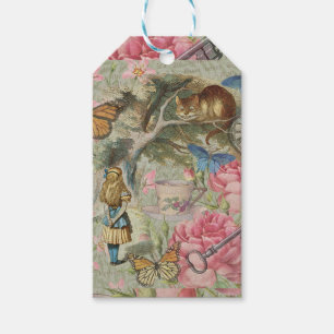 Etiquetas Para Regalos Gato de Cheshire de Alicia Jardín del Árbol de Won