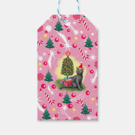 Etiquetas Para Regalos Gato de Navidades rosados