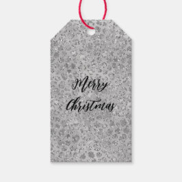 Etiquetas Para Regalos Gato Gris Meow Kitty de Leopardo Plateado