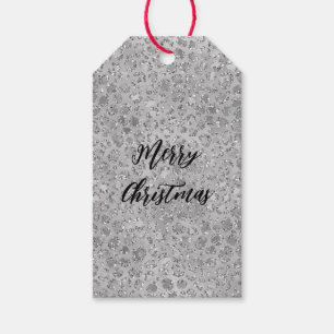 Etiquetas Para Regalos Gato Gris Meow Kitty de Leopardo Plateado