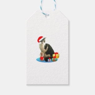 Etiquetas Para Regalos Gato Merlin de Navidad adorable