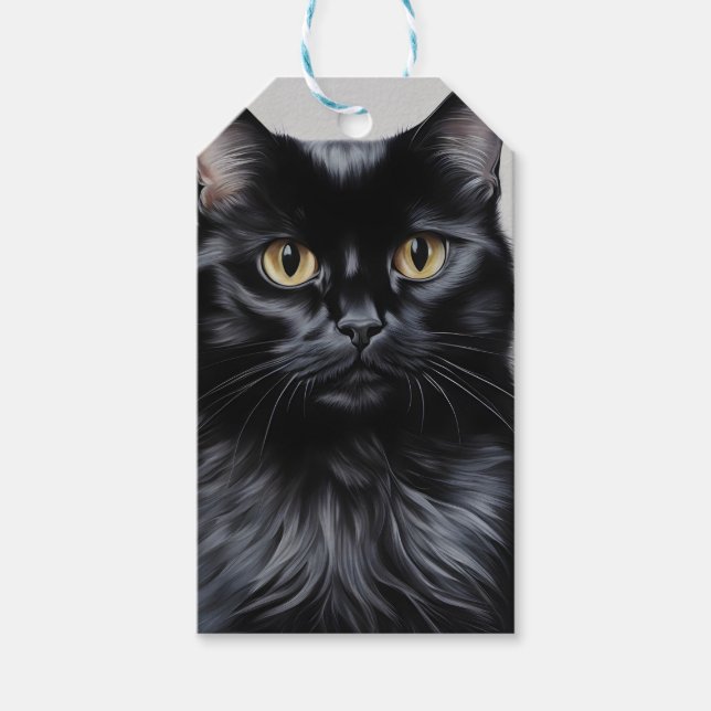 Etiquetas Para Regalos Gato negro (Anverso)