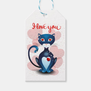 Etiquetas Para Regalos Gato negro enamorado