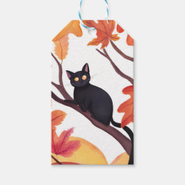 Etiquetas Para Regalos Gato Negro Halloween Otoño