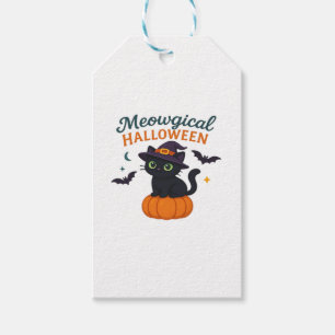 Etiquetas Para Regalos Gato negro lindo con ojos verdes brillantes en la