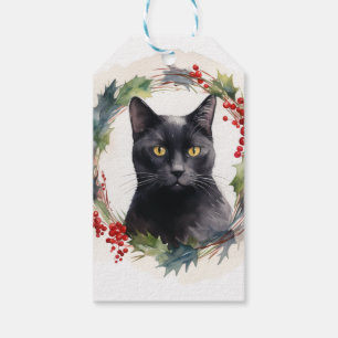 Etiquetas Para Regalos Gato negro Navidades de gatito comieron gatito fes