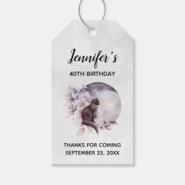 Etiquetas Para Regalos Gato negro por un cumpleaños magnético de luna lle