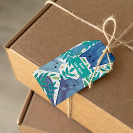 Etiquetas Para Regalos Gatos azules y ramas Mejor mamá gata