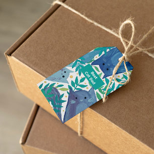 Etiquetas Para Regalos Gatos azules y ramas Mejor papá de gatos