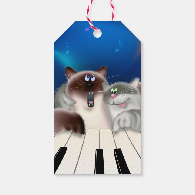 Etiquetas Para Regalos Gatos de piano (Reverso)