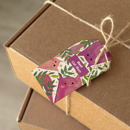 Etiquetas Para Regalos Gatos rosas y ramas Mejor mamá gata