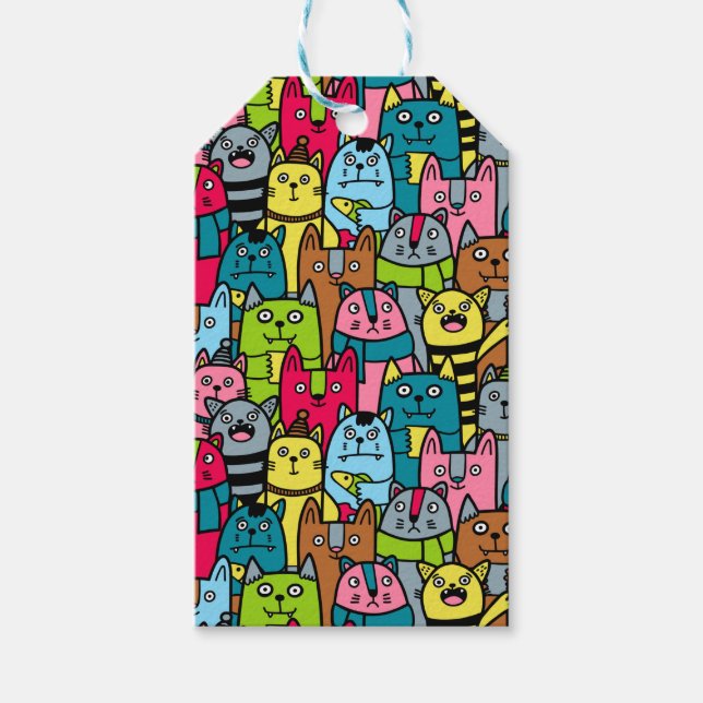 Etiquetas Para Regalos Gatos y gatos (Anverso)