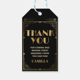 Etiquetas Para Regalos Gatsby Roaring Art Deco de los años 20 Gracias Por