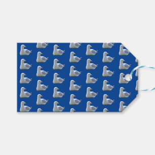 Etiquetas Para Regalos Gaviota Relajada junto al Mar Azul Costero a la