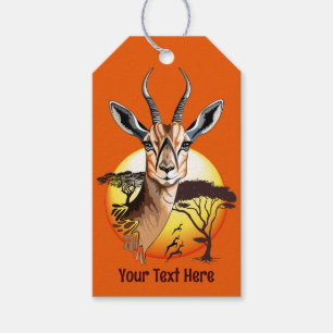 Etiquetas Para Regalos Gazelle Animal salvaje Antelope africano