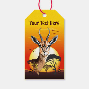 Etiquetas Para Regalos Gazelle Animal salvaje Antelope africano