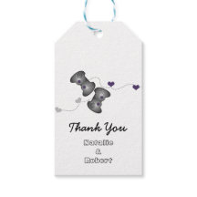 Geeky Gamers Boda Gift Tags Silver Purple
