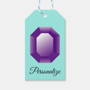 Etiquetas Para Regalos Gema de amatista morada personalizada