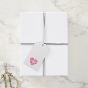 Etiquetas Para Regalos Gema del corazón rosado Glam Diamond Love Moda