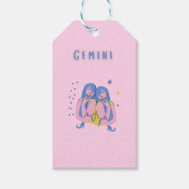 Etiquetas Para Regalos Gemini rosa, zodiaco, impresión de signo zodiacal