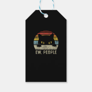 Etiquetas Para Regalos Gente nueva retro Gato Gracioso Vintage Anti Intro