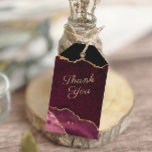 Etiquetas Para Regalos Geode de la Agate de Oro de Borgoña Gracias<br><div class="desc">Burgundy Agate Geode purpurina de oro gracias a favor de la etiqueta de regalo</div>