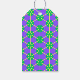 Etiquetas Para Regalos Geometric Starburst in Purple, Green and Yellow