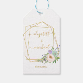 Etiquetas Para Regalos Geometrische Gold-Pastel-Blumen-Hochzeit