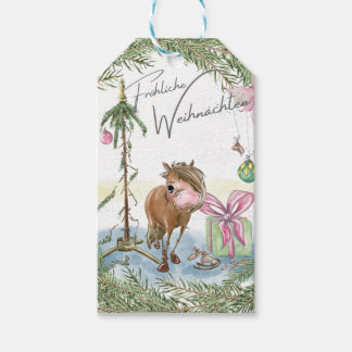 Etiquetas Para Regalos Geschenkanhänger Weihnachtsmotiv mit Pferd