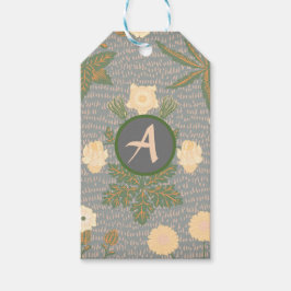 ETIQUETAS PARA REGALOS GIFT TAG WILLIAM MORRIS PERSONALIZADO INITIAL