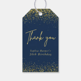 Etiquetas Para Regalos Gift Tags Elegant Navy Blue and Gold Glitter