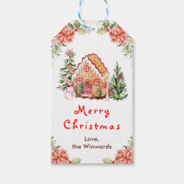 Etiquetas Para Regalos Gingerbread House Red Merry Christmas