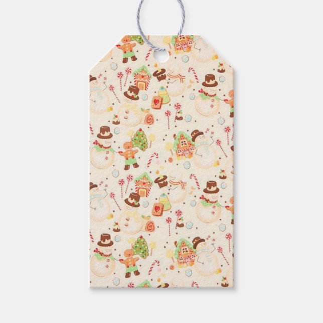 Etiquetas Para Regalos Gingerbread y Snowman (Anverso)