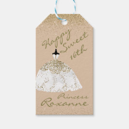 Etiquetas Para Regalos Girly Rosa Oro dulce personalizado 16 cumpleaños