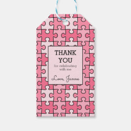 Etiquetas Para Regalos Girly Sweet Pink Black Puzzle Birday