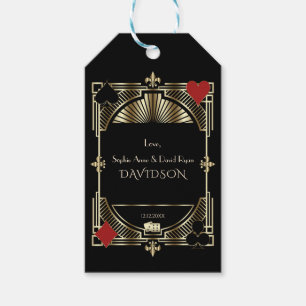 Etiquetas Para Regalos Glam Gold Black Gatsby Style Roaring 20s Boda
