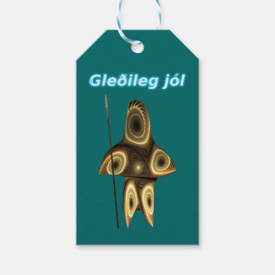 Etiquetas Para Regalos Gleðileg jól - Fractal Inuit Hunter