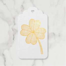Etiquetas Para Regalos Glitter Four Leaf Clover
