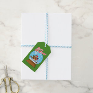 Etiquetas Para Regalos Globe de nieve con juego de cuerdas con soplo