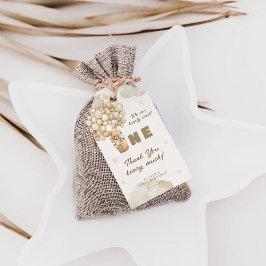 Etiquetas Para Regalos Globos Beige Bebé Teddy Primer Cumpleaños Gracias