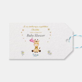 Etiquetas Para Regalos Globos de jirafa bebé con nombre personalizado par