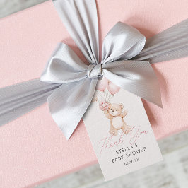 Etiquetas Para Regalos Globos de osito de peluche de niña Gracias Cumplea