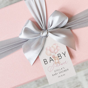 Etiquetas Para Regalos Globos de osito de peluche niña Baby Shower