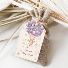 Etiquetas Para Regalos Globos de oso Bearly Wait Baby Pink Gracias