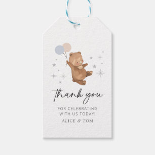 Etiquetas Para Regalos Globos de Oso Teddy Revelación de Género Gracias