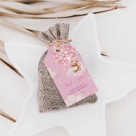 Etiquetas Para Regalos Globos rosados Bebé Teddy Bear Ducha Gracias