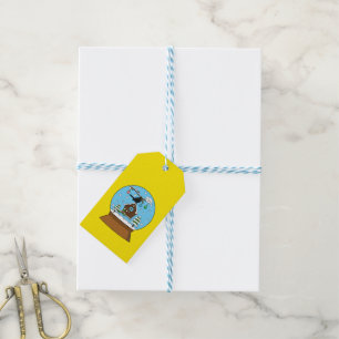 Etiquetas Para Regalos Glóbulo de la nieve con canto de Blackbird