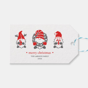 Etiquetas Para Regalos Gnomes divertidos   Navidades Vacaciones en blanco