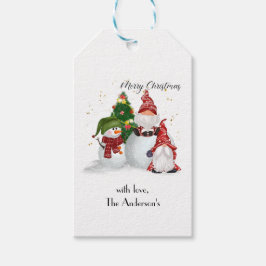 Etiquetas Para Regalos Gnommen de nieve de Feliz Navidad personalizado